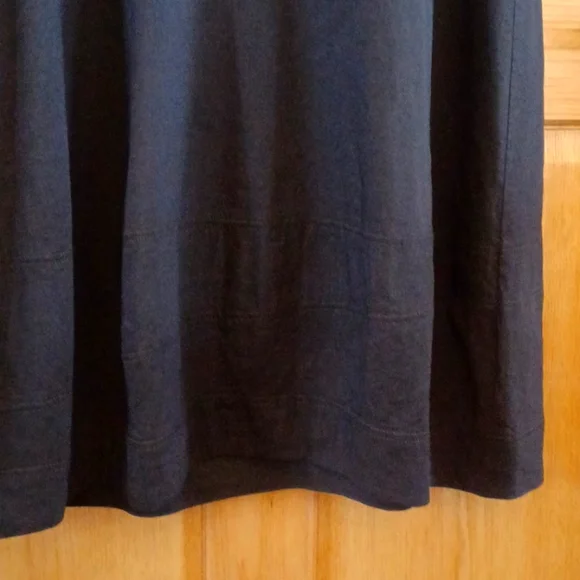 Sz L Eileen Fisher Black Linen Blend Sleeveless Midi Dress - Picture 4 of 8